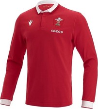 Wales Rugby Shirt Long Sleeve Macron WRU Home Shirt 2021/22 XXL Red