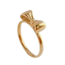 Classic Bow Knot Ring Size 8 Stainless Steel Gold Plated Tarnish-free 1-Pc (108)
