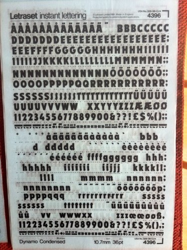 Letraset instant lettering - 10,