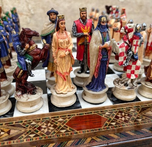 Handmade crusaders chess set - crusaders,