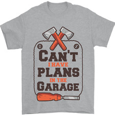 Plans In the Garage Carpentry DIY Tradesman Mens T-Shirt 100% Cotton