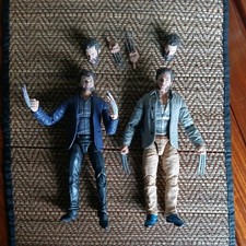 Marvel Legends X 2 Kitbashed Wolverine Figures With Extra Heads And Claw Hands