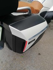 FOR BMW R 1200 RT / K 1600 GT SUITCASE PANIER CARBON LOOK DECAL + RED REFLECT PAIR