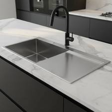 Prestige 1050D - Stainless Steel Inset Kitchen Sink, Single Bowl, High Quality