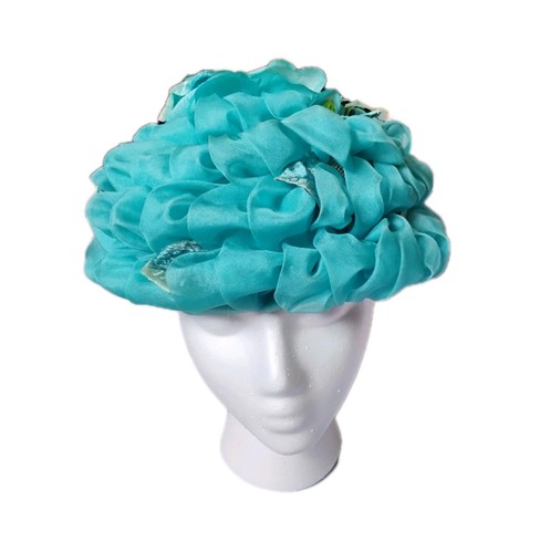 Vtg 50s 60s turquoise mesh - vtg,