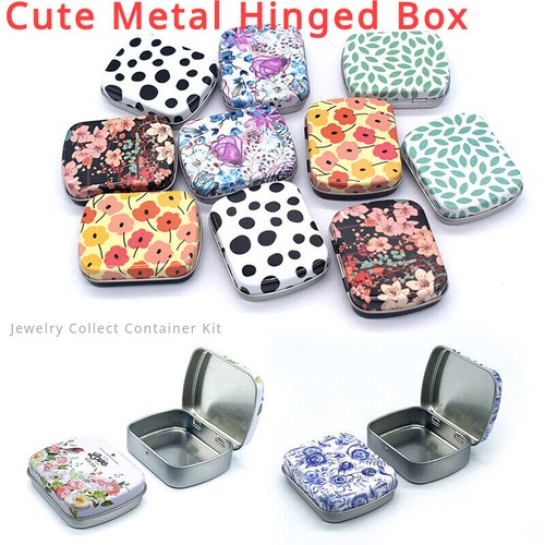 Mini metal hinged tin box - hinged,