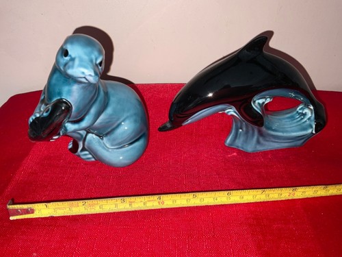 Poole pottery blue animals - blue,