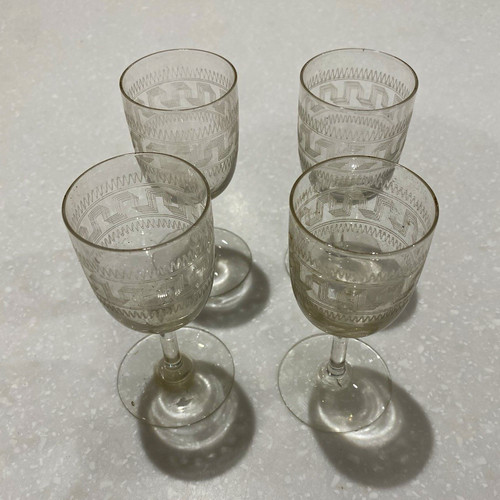 Set vintage etched - set, 4