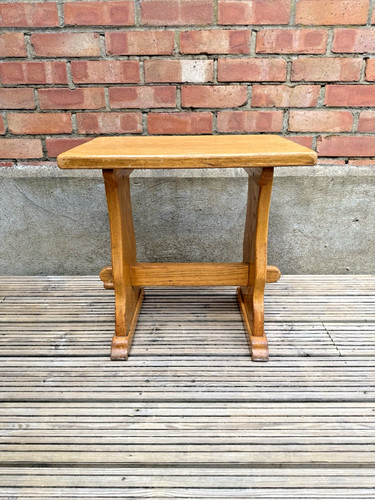 Vintage oak side table stool - vintage,