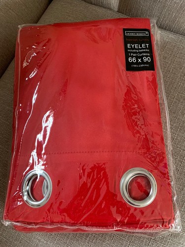 Red eyelet curtains supersoft - eyelet,