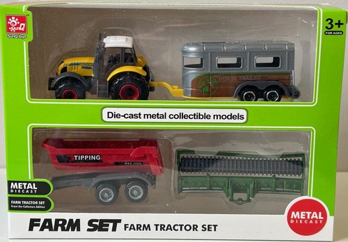 Farm set tractor - farm, trailer