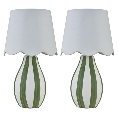 Set green white stripe - of, 2