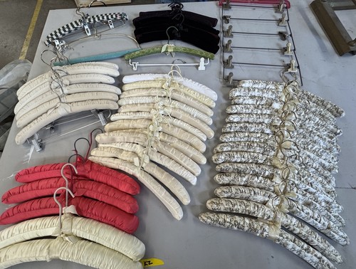 Lot vtg padded hangers - lot,