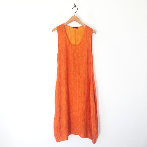Grizas orange silk linen midi - grizas,