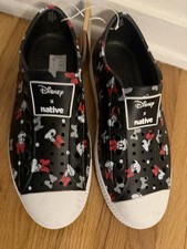 NWT Disney Parks x NATIVE Brand Minnie Mouse rubber waterproof Shoes black M5/W7