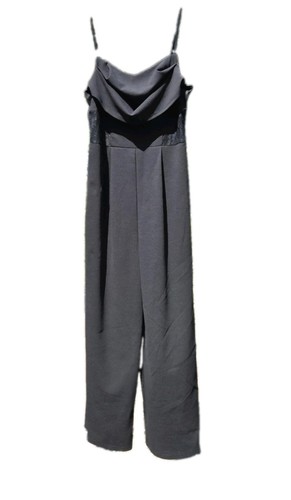 Black jumpsuit wide leg - black,