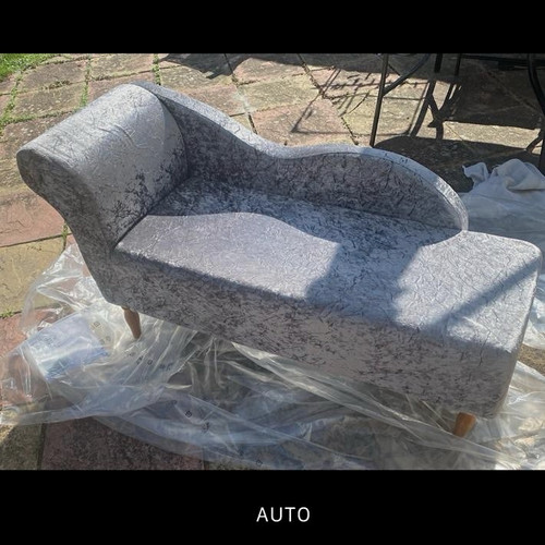 Grey patterned chaise longue - longue, 2