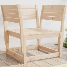 Garden Chair Patio Armchair Modern Design Solid Pine Wood Untreated