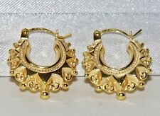 9ct Yellow Gold Victorian Style Gypsy Creole Earrings