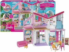 BOX DAMAGED!! Barbie Malibu House Childrens Doll House Playset Toy 25+ Acces'