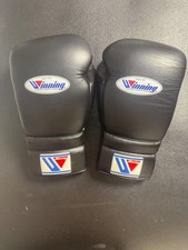 [Excellent Condition] Winning Lace up MS-500 14oz Boxing gloves Black