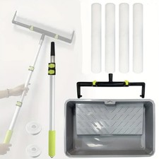 18 Inch Paint Roller Set with Frame, Extension Pole, Tray & 4x Rollers
