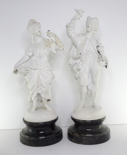 Pair victorian spelter french - pair,