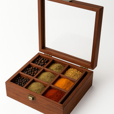Wooden kitchen Spice storage