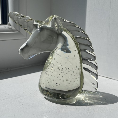 Glass unicorn paperweight - unicorn,