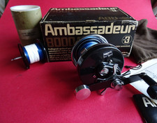A GOOD/VERY GOOD USED BOXED ABU AMBASSADEUR  8000 MULTIPLIER REEL + SPARE SPOOL