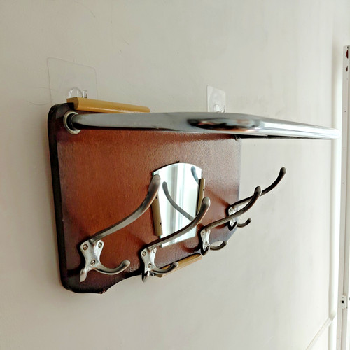 Vintage wall coat rack - wall, shelf