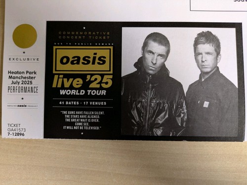 Genuine oasis souvenir ticket - genuine,