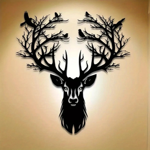 Large metal deer - metal, wall