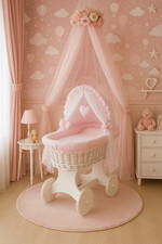 White Wicker Wheels Hood