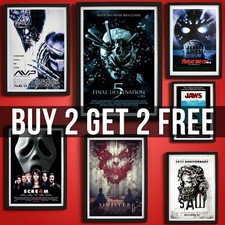 Iconic Horror Movie Posters Classic Scary Film Cinema Wall Art Poster Prints