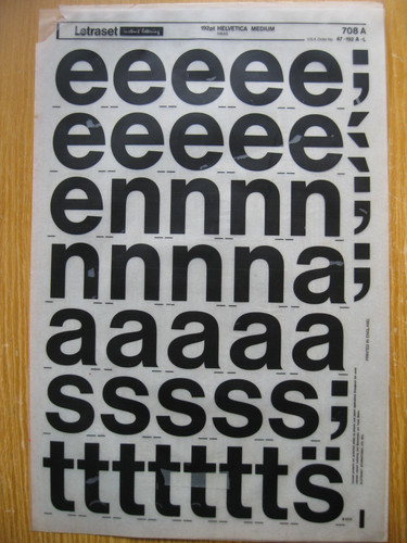 Letraset lower case - letraset,