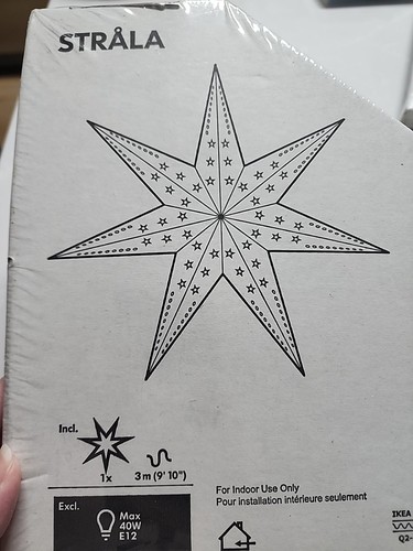 Ikea strala star lamp - star, shade