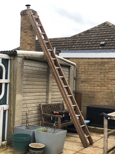 Old wooden ladder - old,