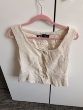 Zara Ivory Woven Sleeveless