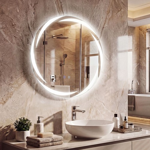 Round led bathroom mirror - bathroom,