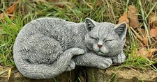 Stone figure cat Betty sleeping frost-proof garden figure decoration cast stone 