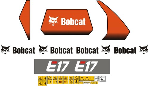 Bobcat e17 mini digger decal - mini,