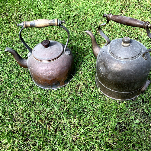 Two antique copper brass - copper, &