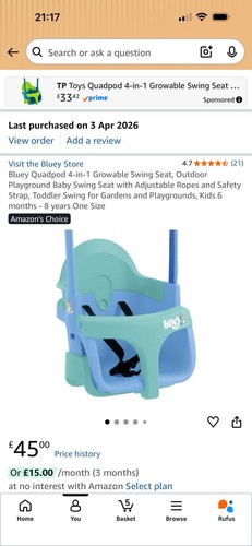 Bluey growable swing - 4-in-1,