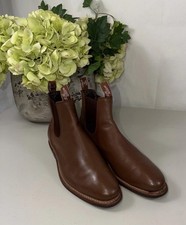 RE$619 R.M. Williams Handcrafted dress TAMBO Chelsea Boot Caramel Brown Size 11D