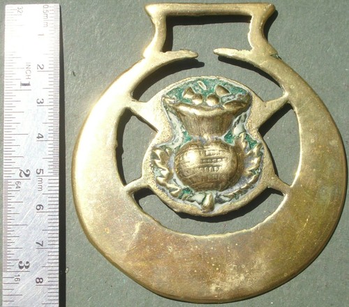 Horse brass scottish - horse, thistle
