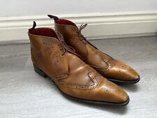 Jeffery West Men’s Brown Leather Ankle Boots - Size UK 10