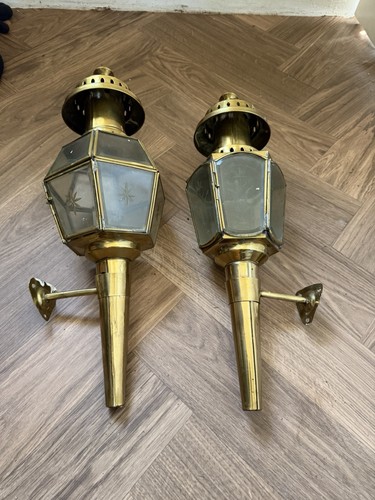 Antique brass carriage - brass,