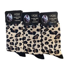 3 x Mens Leopard Print Crew