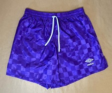 VTG UMBRO nylon shorts Purple running sprinter Nylon Glanz Gay Rave L 28-34” USA